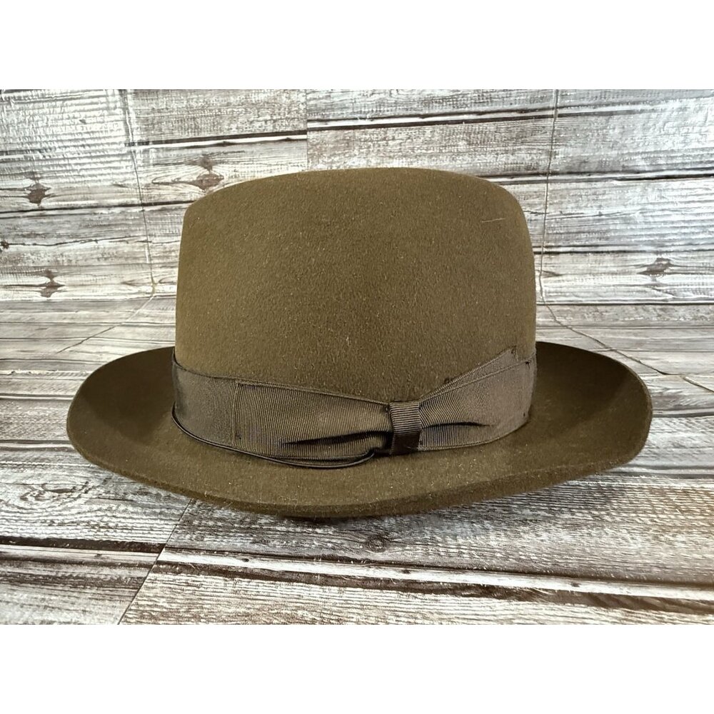 Borsalino Alessandria Boutique Brown Felt Fedora Hat Sz 57 US 7 1/8 VGT 1997